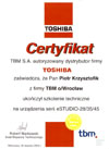 Certyfikat TOSHIBA - obsuga, naprawa, konfiguracja wielofunkcyjnych urzdze biurowych serii eSTUDIO 28/35/45