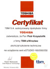 Certyfikat TOSHIBA - obsuga, naprawa, konfiguracja wielofunkcyjnych urzdze biurowych serii eSTUDIO 160/200/250